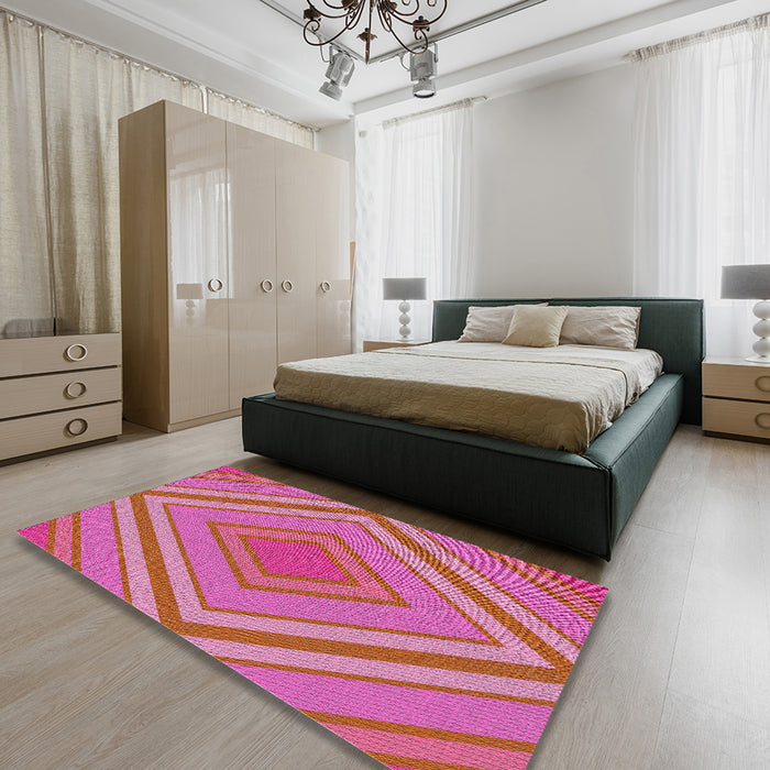 Patterned Pink Novelty Rug in a Bedroom, pat1465