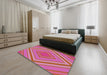 Machine Washable Transitional Pink Rug in a Bedroom, wshpat1465
