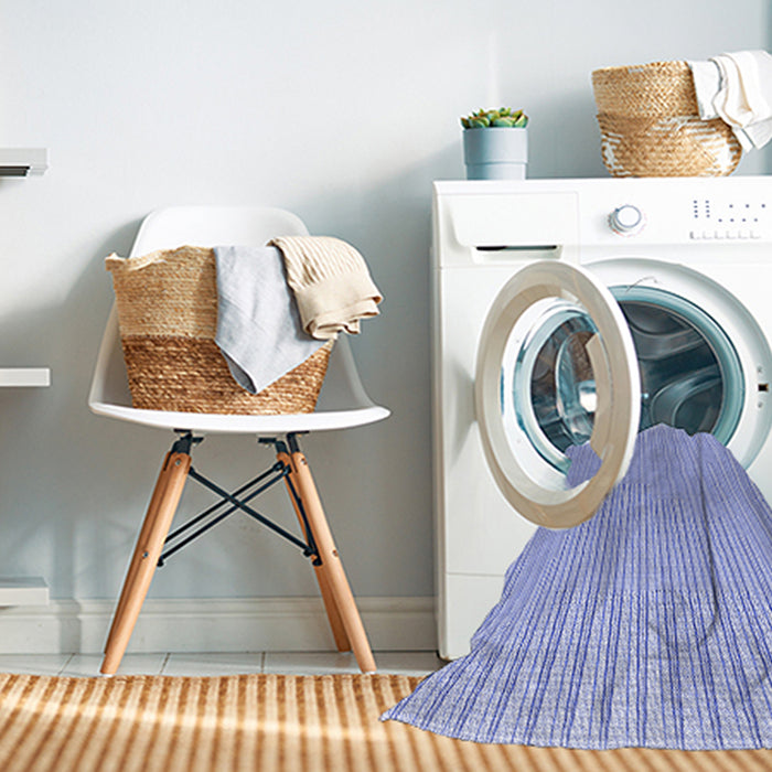 Machine Washable Transitional Blue Rug in a Washing Machine, wshpat1466blu