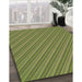 Machine Washable Transitional Pistachio Green Rug in a Family Room, wshpat1467brn