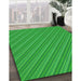 Patterned Neon Green Rug in Family Room, pat1467grn