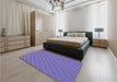 Patterned Slate Blue Rug in a Bedroom, pat1467pur