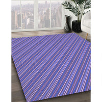 Patterned Slate Blue Rug, pat1467pur