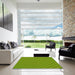 Machine Washable Transitional Green Rug in a Kitchen, wshpat1467yw