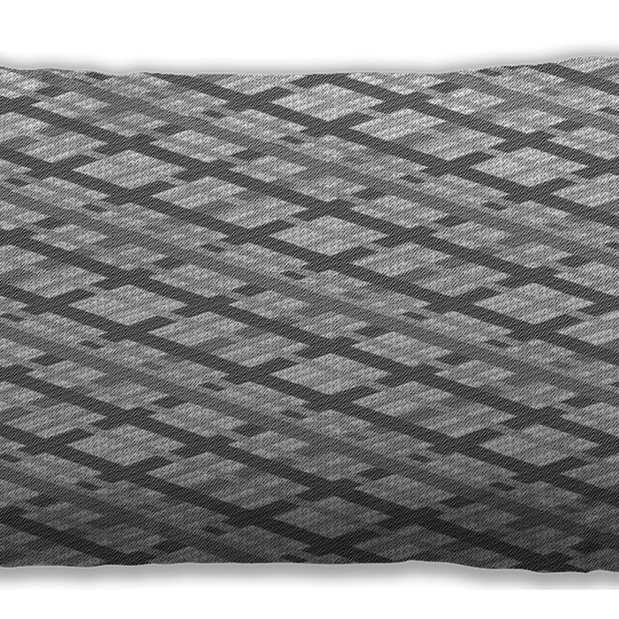Patterned Rectangular Silver Gray Lumbar Throw Pillow, 13 inch by 19 inch, lbpat1468gry