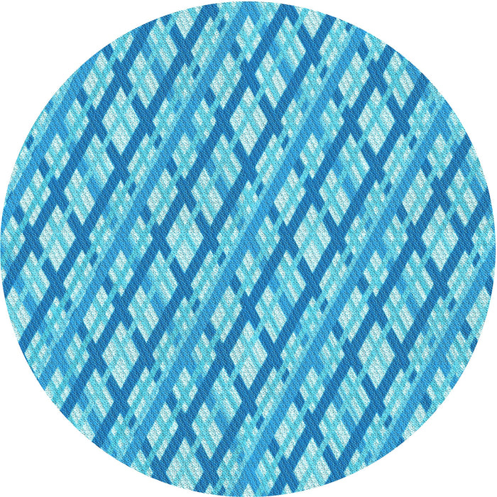 Square Patterned Deep Sky Blue Rug, pat1468lblu