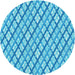 Square Patterned Deep Sky Blue Rug, pat1468lblu