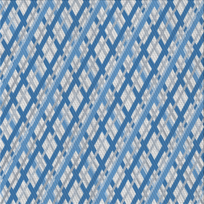 Square Patterned Coral Blue Novelty Rug, pat1468