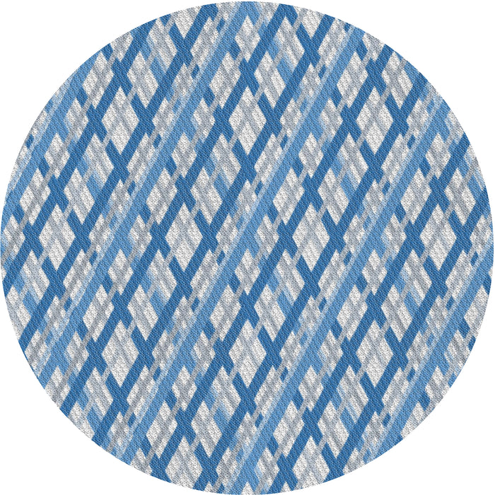 Sideview of Patterned Coral Blue Novelty Rug, pat1468