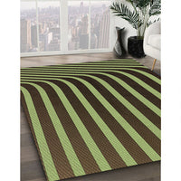 Patterned Pistachio Green Rug, pat1469brn