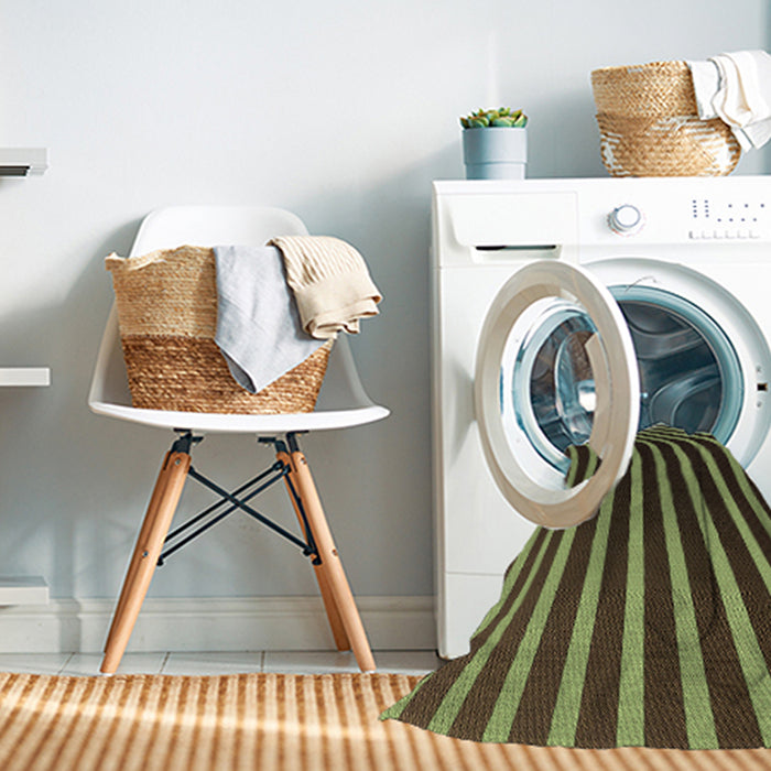 Machine Washable Transitional Pistachio Green Rug in a Washing Machine, wshpat1469brn