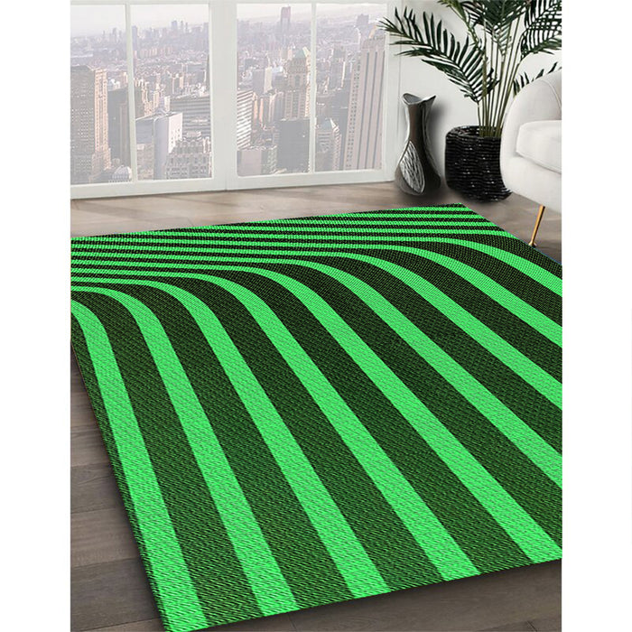 Patterned Lime Green Rug in Family Room, pat1469grn