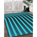 Patterned Deep Teal Green Rug in Family Room, pat1469lblu