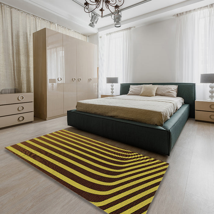 Patterned Red Rug in a Bedroom, pat1469org