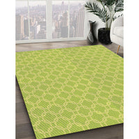 Patterned Yellow Green Novelty Rug, pat146