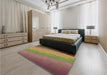 Patterned Sienna Brown Rug in a Bedroom, pat147brn