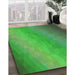 Machine Washable Transitional Forest Green Rug in a Family Room, wshpat147grn