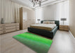 Patterned Forest Green Rug in a Bedroom, pat147grn