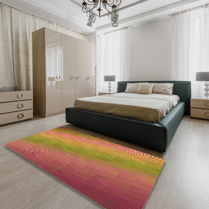Patterned Red Rug in a Bedroom, pat147org