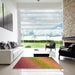 Square Patterned Red Rug in a Living Room, pat147org