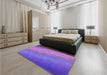 Patterned Purple Rug in a Bedroom, pat147pur