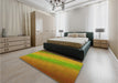 Patterned Green Rug in a Bedroom, pat147yw