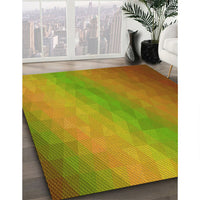 Patterned Green Rug, pat147yw