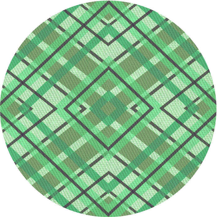 Square Patterned Jade Green Rug, pat1470grn