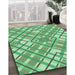 Patterned Jade Green Rug in Family Room, pat1470grn