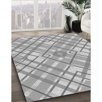 Patterned Platinum Silver Gray Rug, pat1470gry