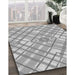 Machine Washable Transitional Platinum Silver Gray Rug in a Family Room, wshpat1470gry