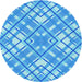 Square Machine Washable Transitional Neon Blue Rug in a Living Room, wshpat1470lblu