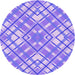 Square Patterned Purple Rug, pat1470pur