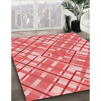 Patterned Pastel Pink Rug, pat1470rd