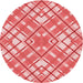 Square Patterned Pastel Pink Rug, pat1470rd