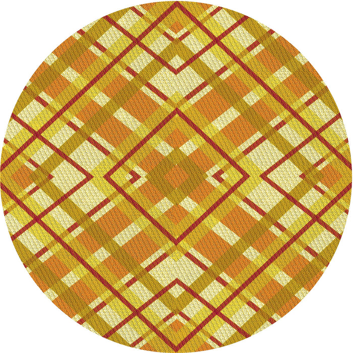 Square Patterned Neon Orange Rug, pat1470yw