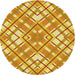 Square Patterned Neon Orange Rug, pat1470yw