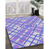 Patterned Blue Novelty Rug, pat1470