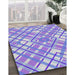 Patterned Blue Novelty Rug in Family Room, pat1470