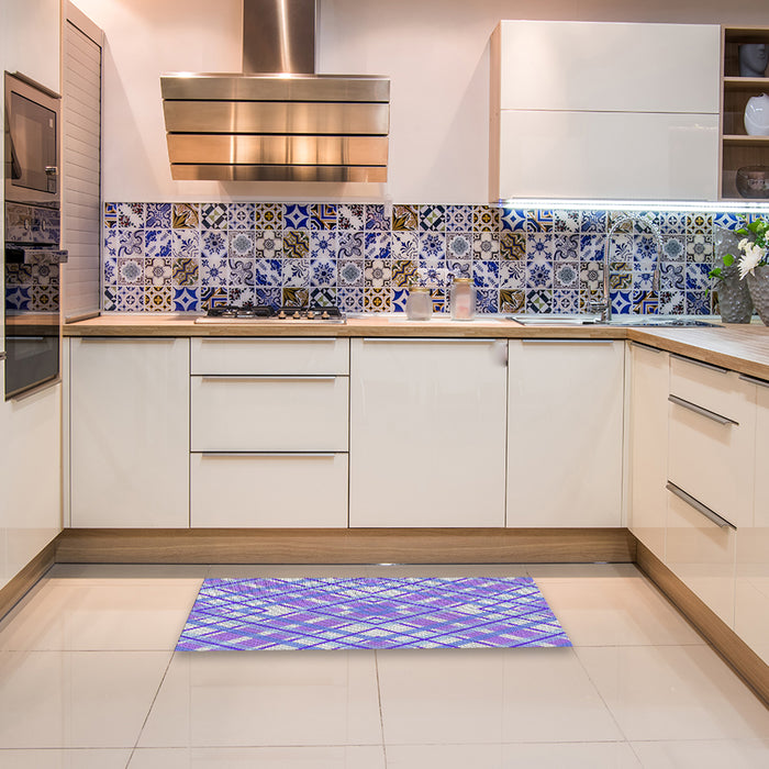 Patterned Blue Novelty Rug in a Kitchen, pat1470