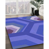 Patterned Light Slate Blue Rug, pat1471blu