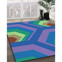 Patterned Royal Blue Rug, pat1471lblu