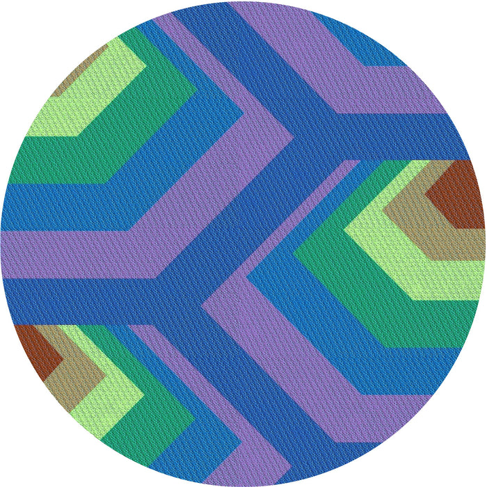 Square Patterned Royal Blue Rug, pat1471lblu