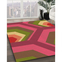 Patterned Crimson Red Rug, pat1471org