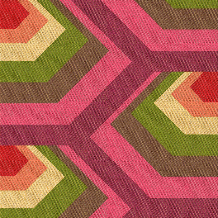 Round Patterned Crimson Red Rug, pat1471org