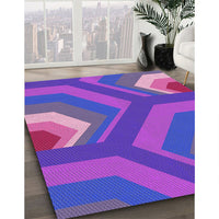 Patterned Neon Purple Rug, pat1471pur