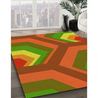 Patterned Pistachio Green Rug, pat1471yw