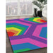 Machine Washable Transitional Green Rug in a Family Room, wshpat1471