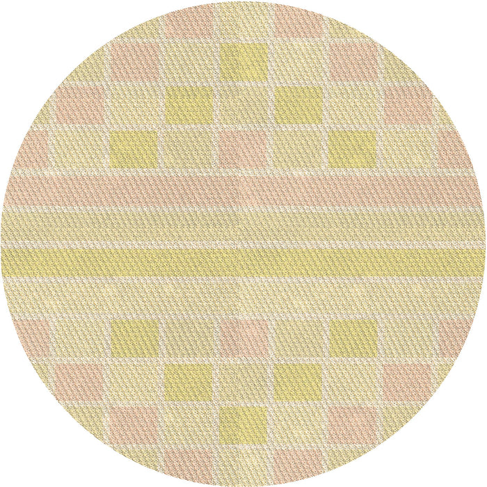 Square Patterned Khaki Gold Rug, pat1472brn