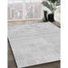 Patterned Cloud Gray Rug in Family Room, pat1472gry